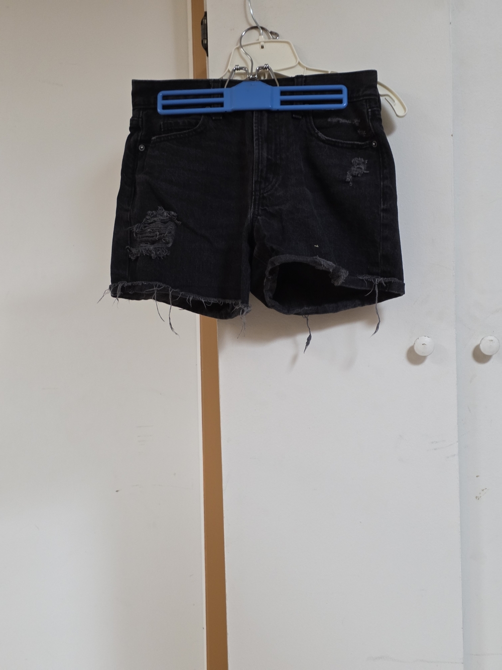 Old Navy Black Distressed Denim Jean Shorts